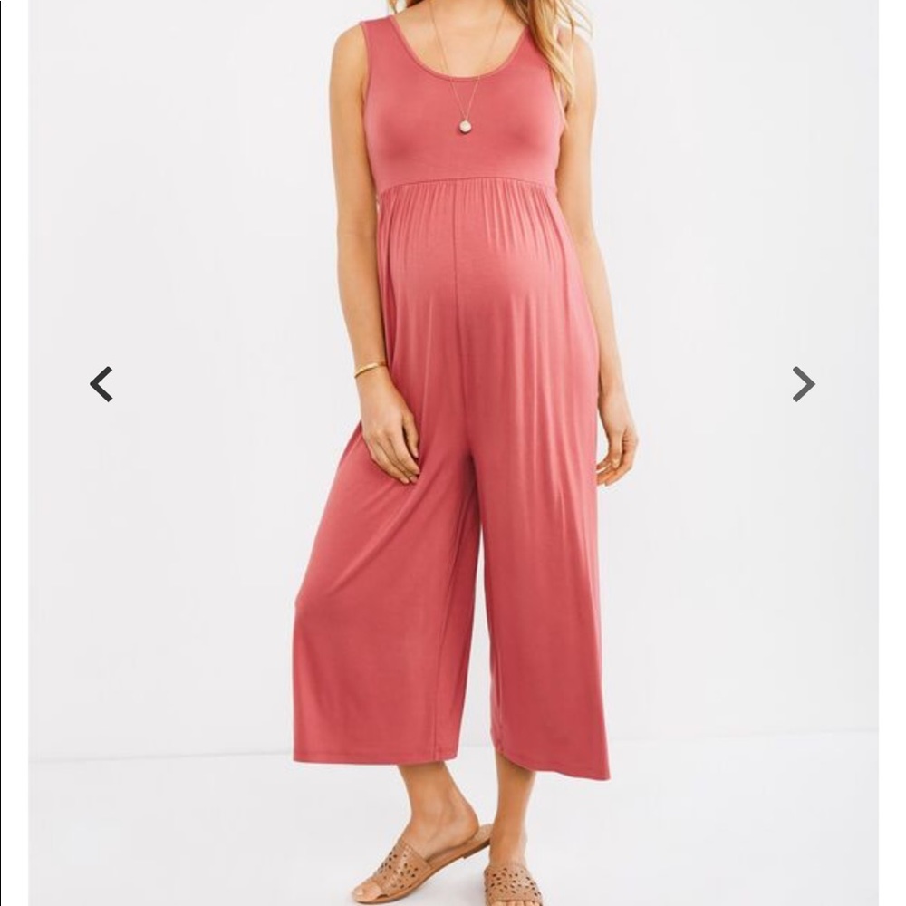 Motherhood Maternity Cropped Maternity Jumpsuit